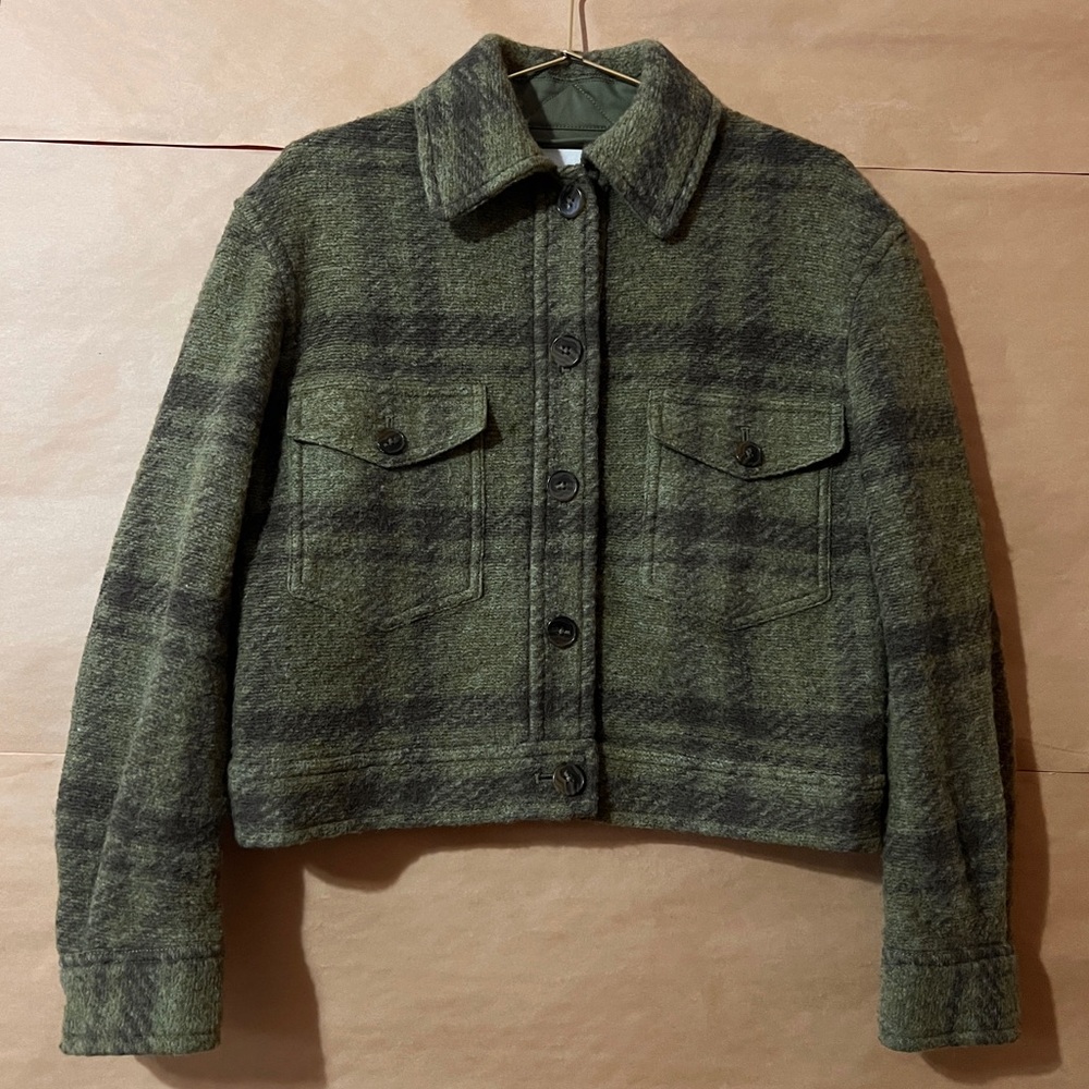 Aritzia Green Plaid Utility Jacket